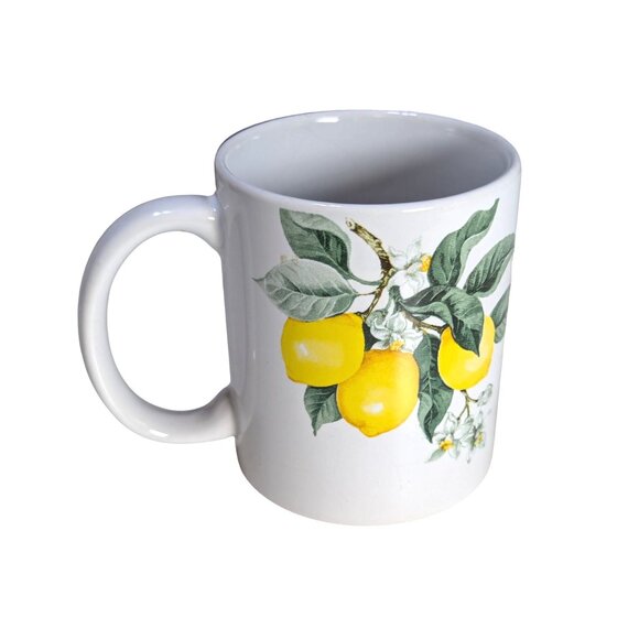 Royal Norfolk Lemon Print Ceramic Coffee Mug - Picture 3 of 6